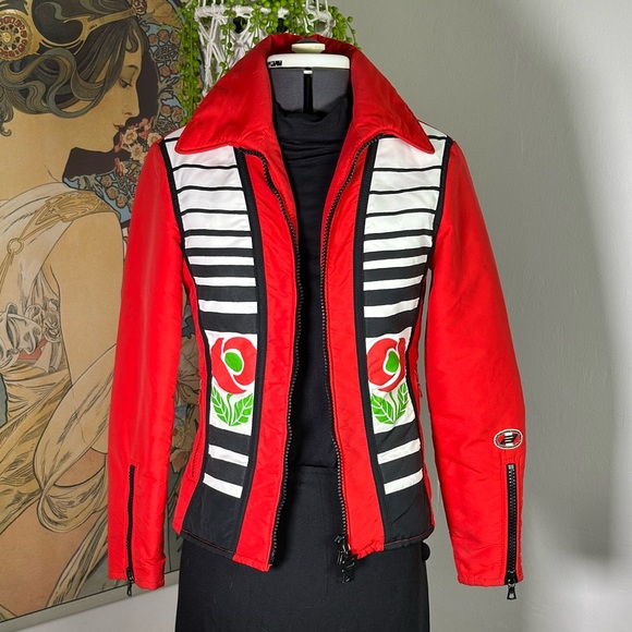 Women’s Anba of Austria Vintage Snow Ski Jacket w/ Flower Detail Made In Austria - Picture 3 of 14